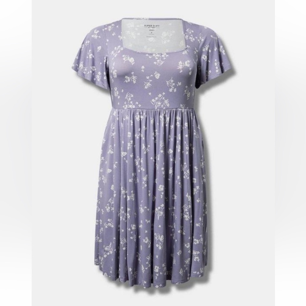 EUC Torrid Mini flutter sleeve Skater Dress sz 1! Has pockets!